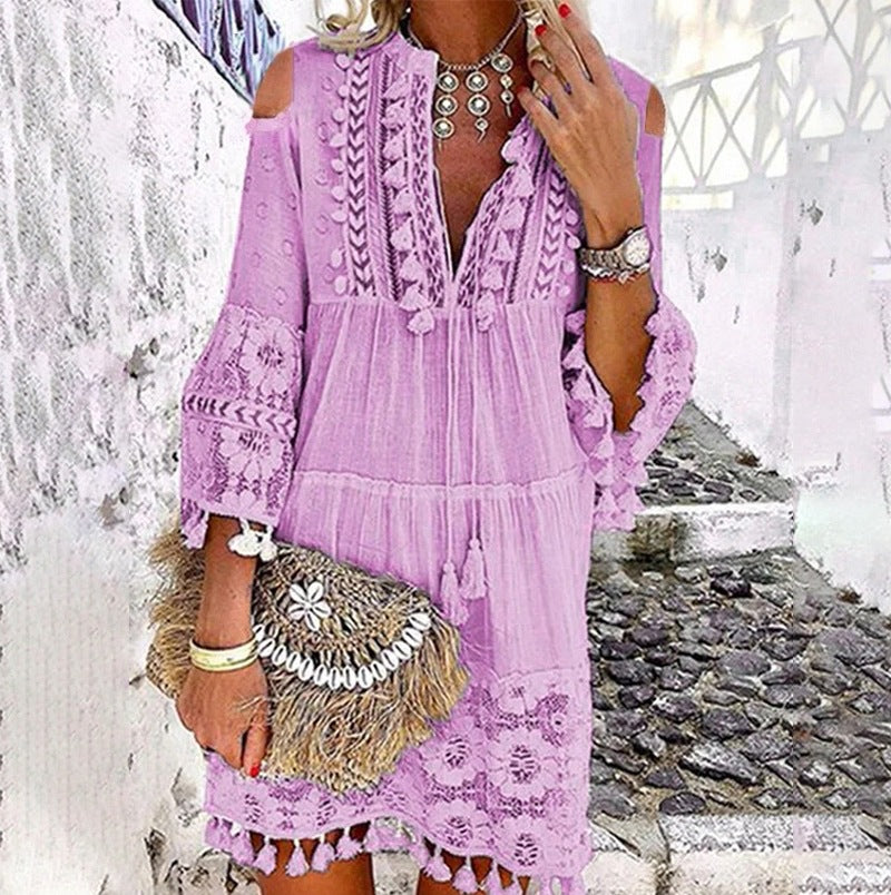 🌸 LIMITED-TIME 50% OFF! ✨ Women's Cotton Linen Embroidered Dress – Loose, Breathable, UV Protection 👒