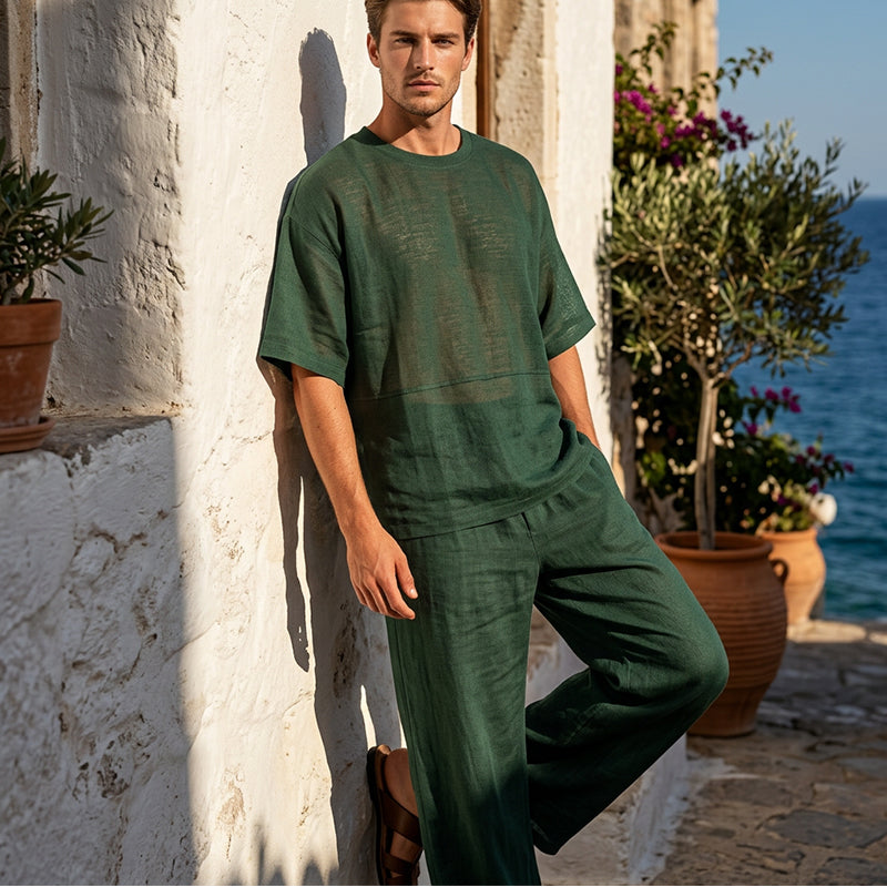🎁2026 New Arrivals 50% OFF💥Men's T-Shirt & Wide-Leg Pants 2-Piece Set
