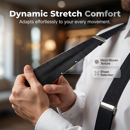 🔥Hot Deals-Classic Unisex Adjustable Elastic 4-Clip Suspenders