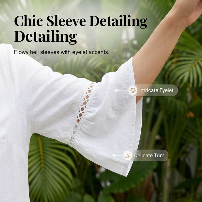 Women's Summer V-Neck Jumpsuit with Bell Sleeves