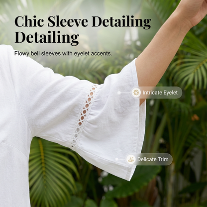 Women's Summer V-Neck Jumpsuit with Bell Sleeves