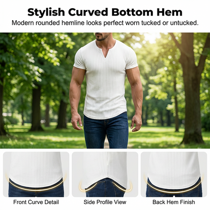 🔥Limited-time offer-Men's Slim Solid Henley Shirt