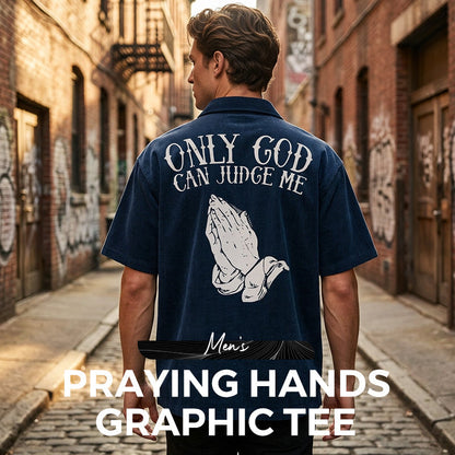 👕40% OFF!🙏Men's Praying Hands Graphic Tee – Cotton, Casual, Symbolic, Versatile ✨