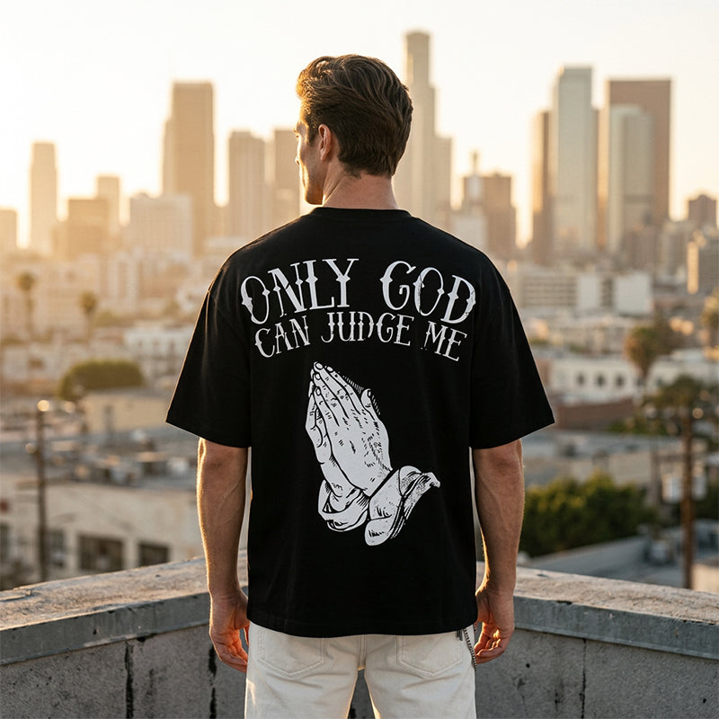 👕40% OFF!🙏Men's Praying Hands Graphic Tee – Cotton, Casual, Symbolic, Versatile ✨