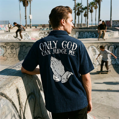 👕40% OFF!🙏Men's Praying Hands Graphic Tee – Cotton, Casual, Symbolic, Versatile ✨