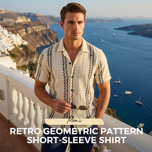 🔥New Arrival! Men's Retro Geometric Pattern Shirt 🕺Stand Out in Style!