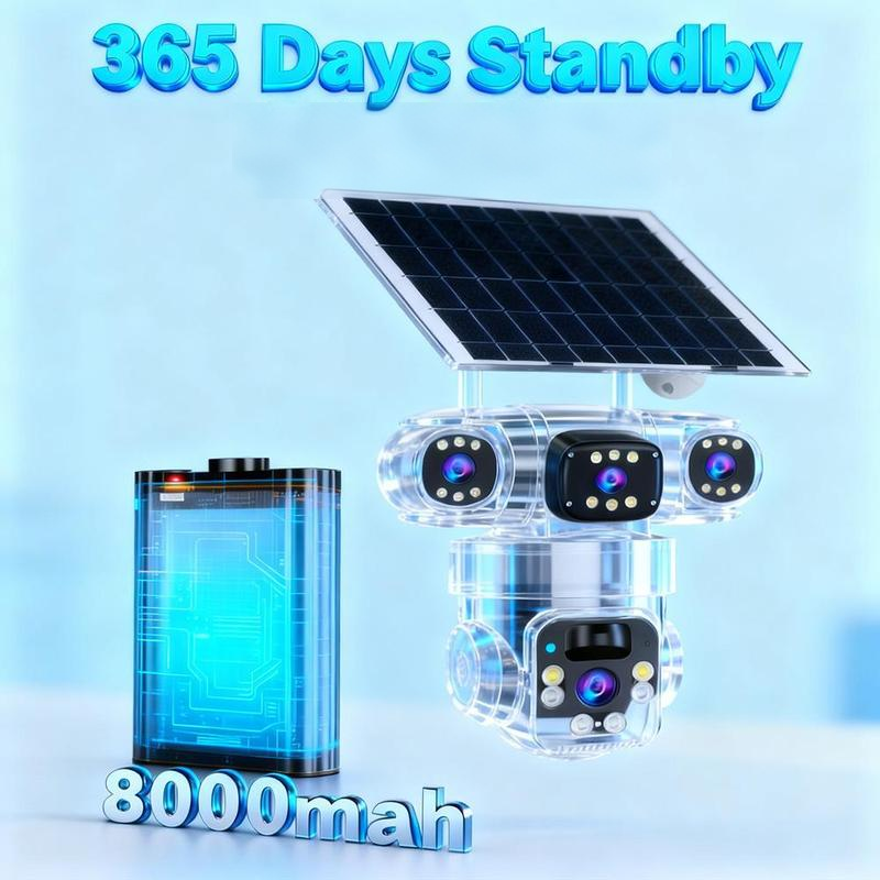 📹🔋 Câmera de Segurança Solar 360° com Visão Noturna Colorida – Proteção Total Sem Fio