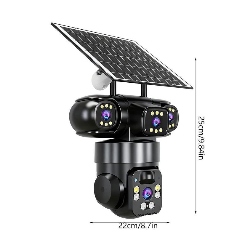 📹🔋 Câmera de Segurança Solar 360° com Visão Noturna Colorida – Proteção Total Sem Fio