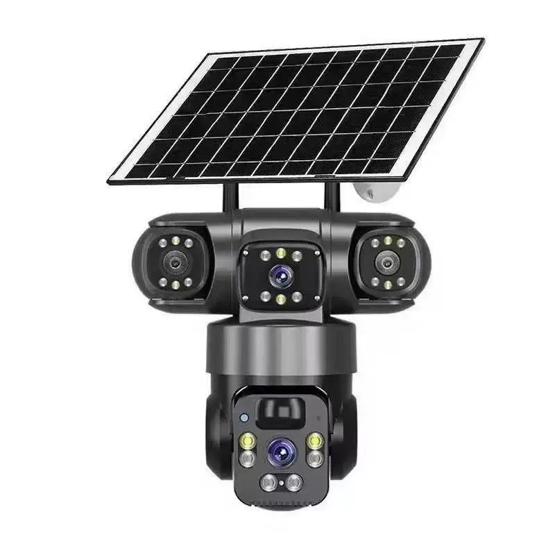📹🔋 Câmera de Segurança Solar 360° com Visão Noturna Colorida – Proteção Total Sem Fio