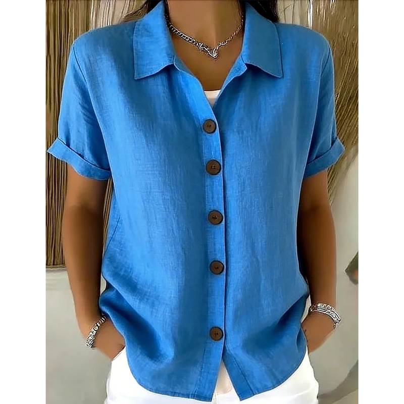Women's Summer Casual Cotton-Linen Shirt