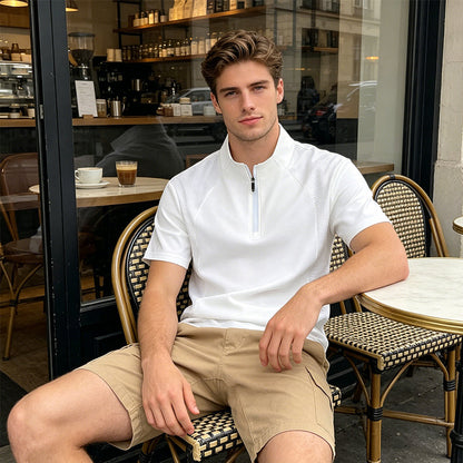 Men's Quick-Dry Half-Zip Athletic T-Shirt
