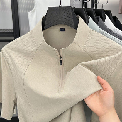 Men's Quick-Dry Half-Zip Athletic T-Shirt