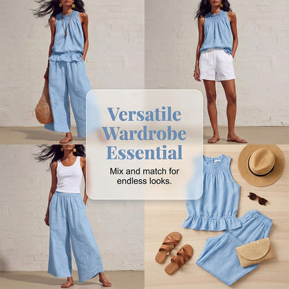 💥2026 Newest Model-Women's Sleeveless Smocked Neck Top & Pants Set