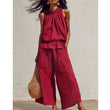 💥2026 Newest Model-Women's Sleeveless Smocked Neck Top & Pants Set