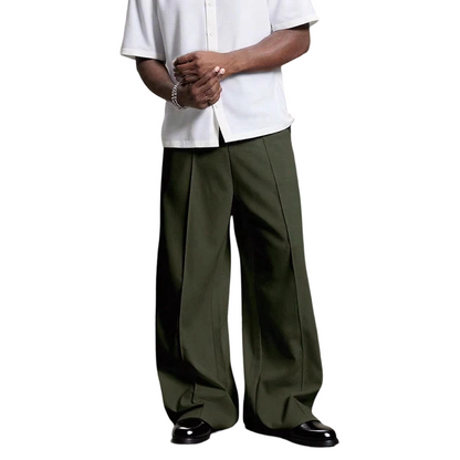 👖Wide Fit, Sharp Look 🌿Men's Minimalist Wide-Leg Pants