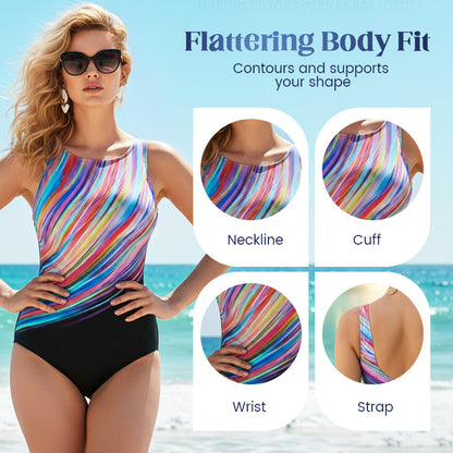 📢📢50% OFF !! ⏰ Fashion Printed One-Piece Swimsuit | Soft Stretch Fabric & Ruching Detail for an Instant Slimming Look