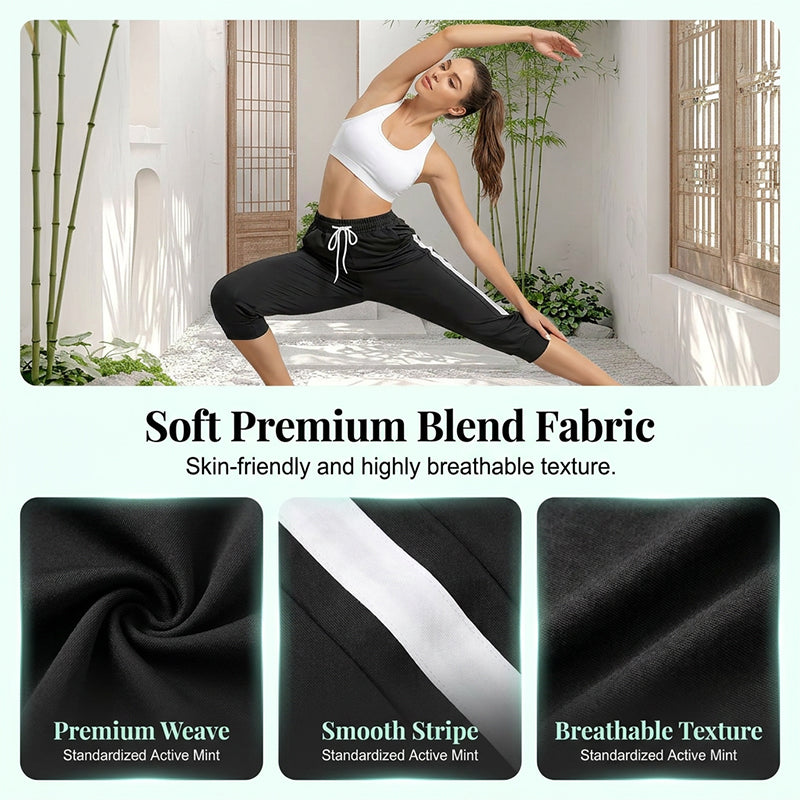 ⏰🔥LIMITED TIME 50% OFF! 🌸Women's Drawstring Capri Joggers with Pockets