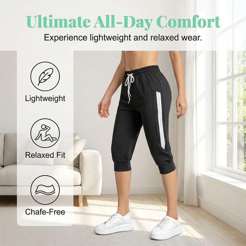 ⏰🔥LIMITED TIME 50% OFF! 🌸Women's Drawstring Capri Joggers with Pockets
