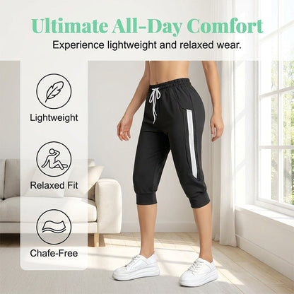 ⏰🔥LIMITED TIME 50% OFF! 🌸Women's Drawstring Capri Joggers with Pockets