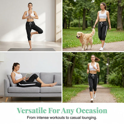 ⏰🔥LIMITED TIME 50% OFF! 🌸Women's Drawstring Capri Joggers with Pockets