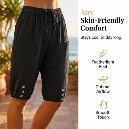 Women's Capri Pants with Drawstring Waist