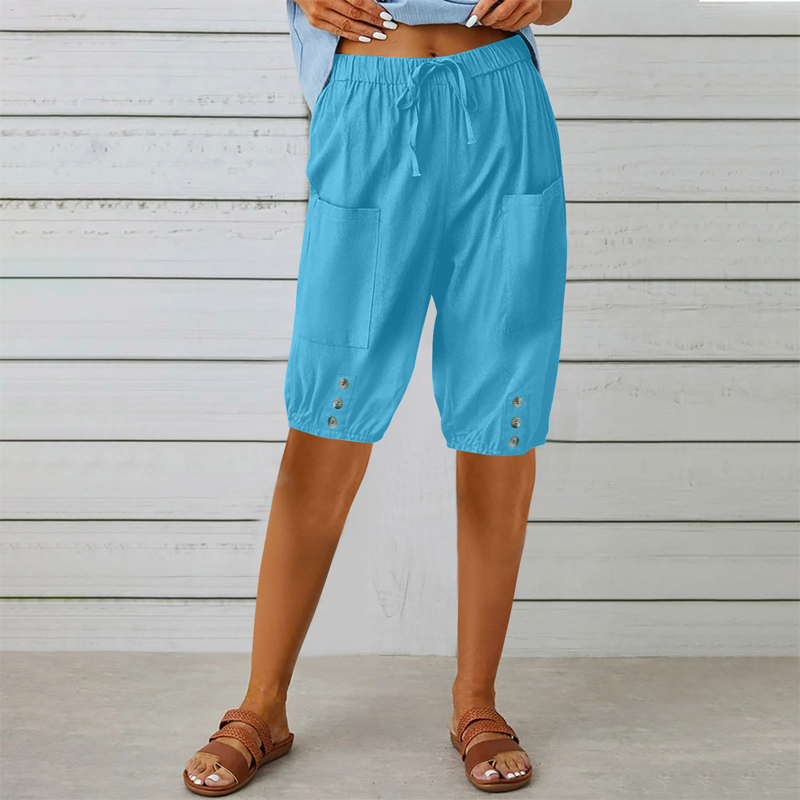Women's Capri Pants with Drawstring Waist