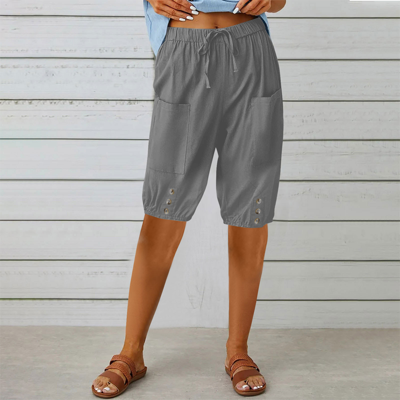 Women's Capri Pants with Drawstring Waist
