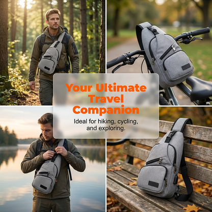 🎒 49% DE DESCONTO AGORA!⛰️ Mochila tipo sling para esportes ao ar livre – Multifuncional, resistente e com porta USB – Indispensável para quem se desloca pela cidade 🚴‍♂️