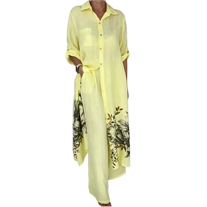 🔥Hot Deals-Artistic Floral Print Button-Down Set