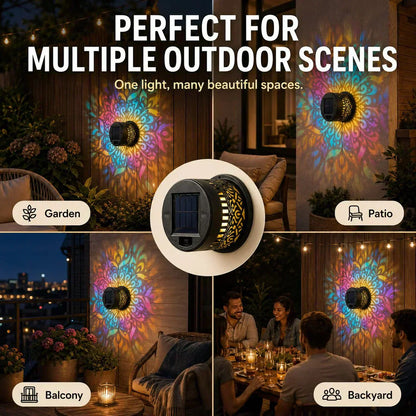 ✨🌙 Luz solar projetora mandala – decoração externa elegante e mágica