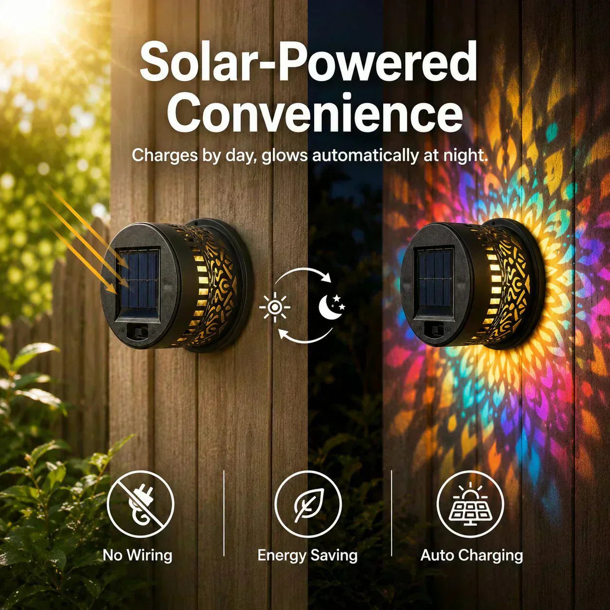 ✨🌙 Luz solar projetora mandala – decoração externa elegante e mágica