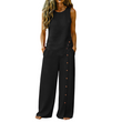 👕 40% OFF! ✨ Women's Casual Sleeveless Top and Wide-Leg Trousers Set