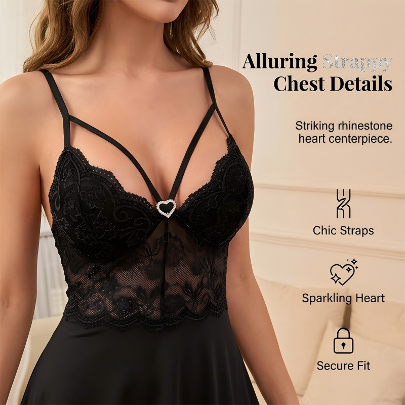 🌙✨ Lingerie noturna de renda elegante que valoriza suas curvas e aumenta sua confiança com sofisticação