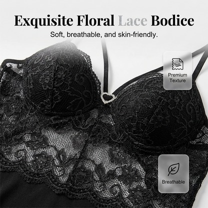🌙✨ Lingerie noturna de renda elegante que valoriza suas curvas e aumenta sua confiança com sofisticação