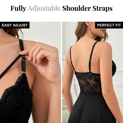🌙✨ Lingerie noturna de renda elegante que valoriza suas curvas e aumenta sua confiança com sofisticação