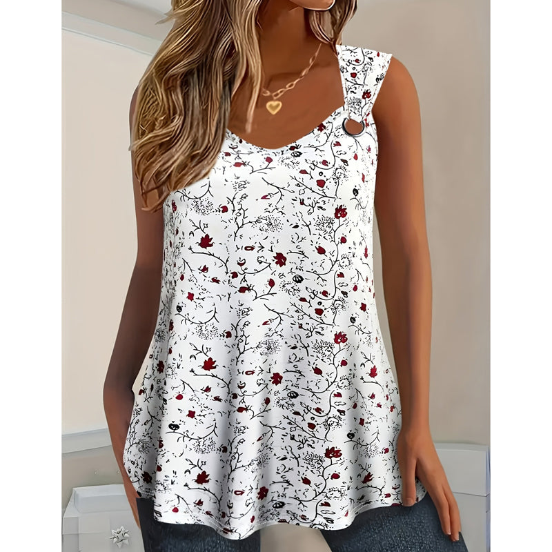 🌸👚 Regata feminina floral plus size – leve, elegante e perfeita para o verão