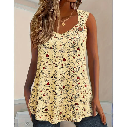 🌸👚 Regata feminina floral plus size – leve, elegante e perfeita para o verão