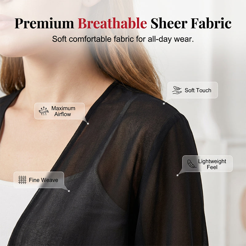 ✨👗 Cardigã cropped transparente feminino – leve, elegante e estiloso para o verão