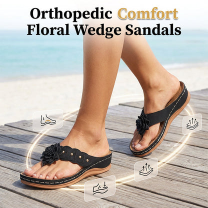 📢📢Last-day special-Women's Floral Thong Sandals with Arch Support
