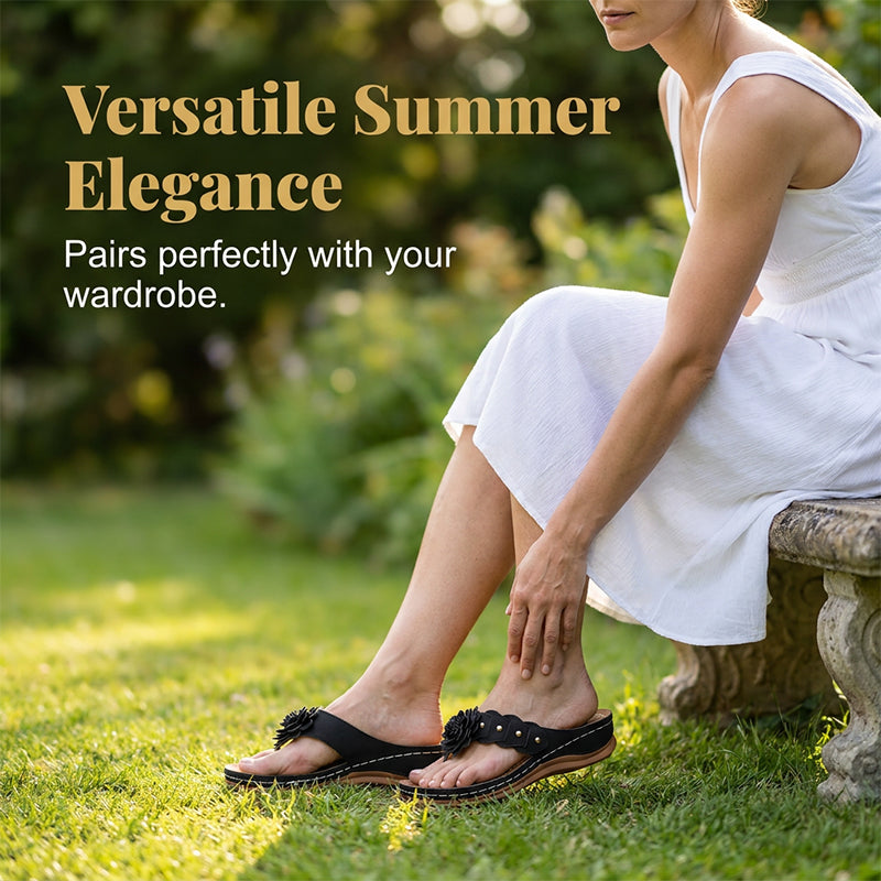 📢📢Last-day special-Women's Floral Thong Sandals with Arch Support