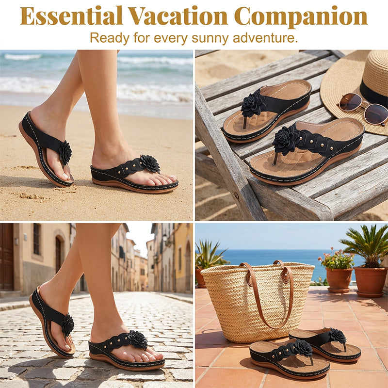 📢📢Last-day special-Women's Floral Thong Sandals with Arch Support