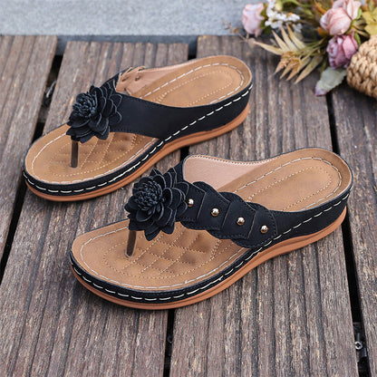 📢📢Last-day special-Women's Floral Thong Sandals with Arch Support