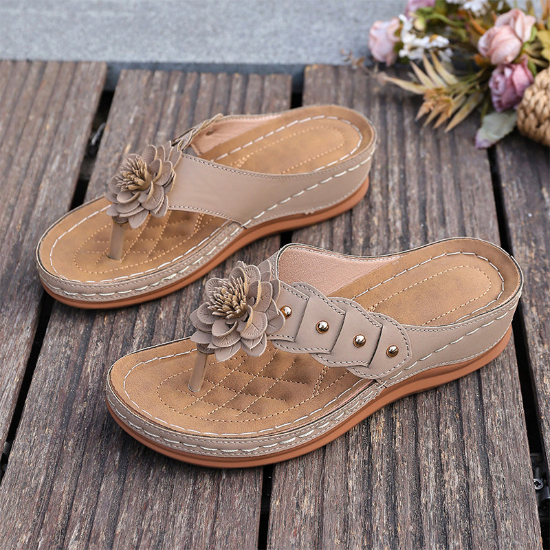 📢📢Last-day special-Women's Floral Thong Sandals with Arch Support