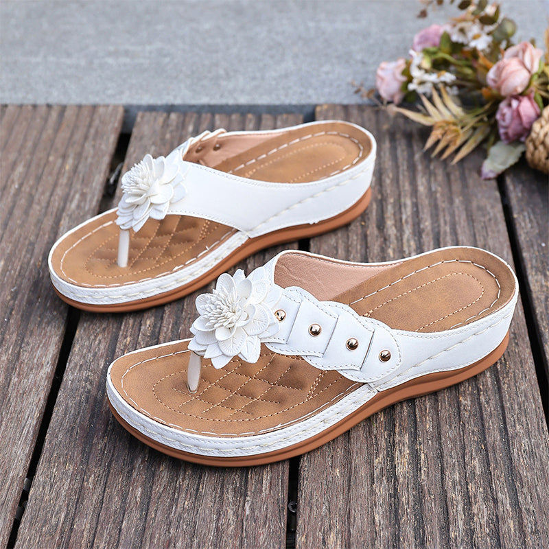 📢📢Last-day special-Women's Floral Thong Sandals with Arch Support