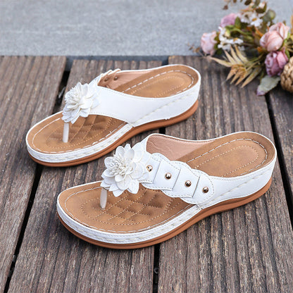 📢📢Last-day special-Women's Floral Thong Sandals with Arch Support