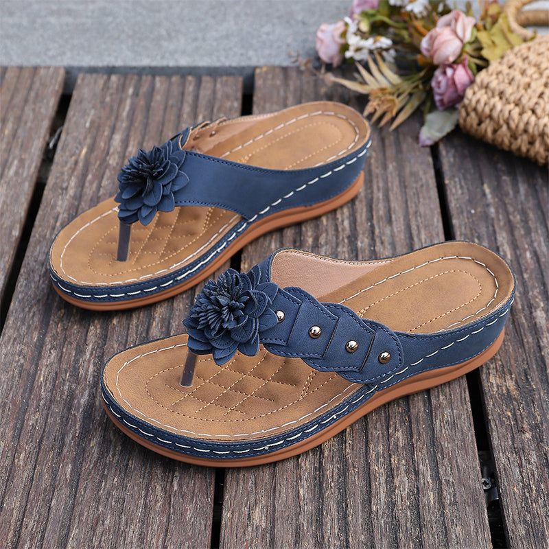 📢📢Last-day special-Women's Floral Thong Sandals with Arch Support