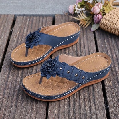 📢📢Last-day special-Women's Floral Thong Sandals with Arch Support