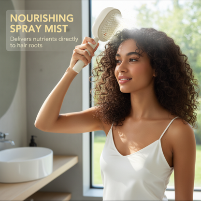 ✨💆‍♀️ Escova elétrica com spray e massagem – desembaraça e nutre o cabelo