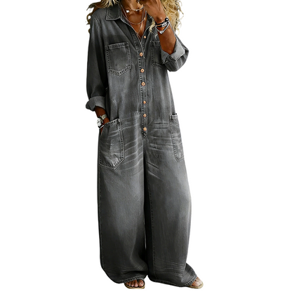 💥New Arrivals & Special Offers-Women's Casual Long Sleeve Denim Jumpsuit