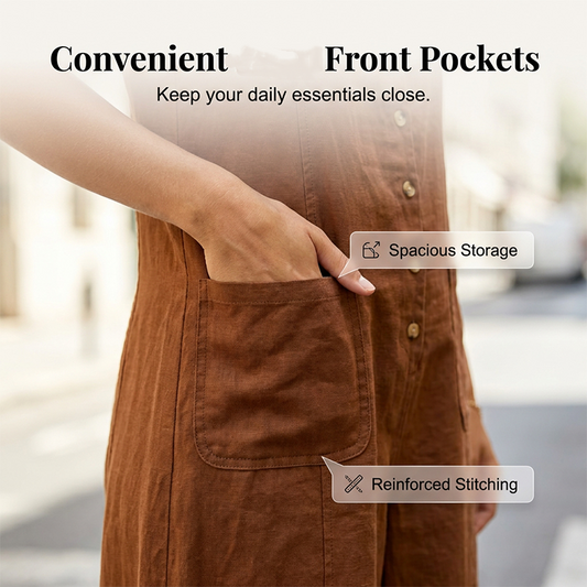 🌸Limited-time offer-Women's Sleeveless V-Neck Button-Front Jumpsuit